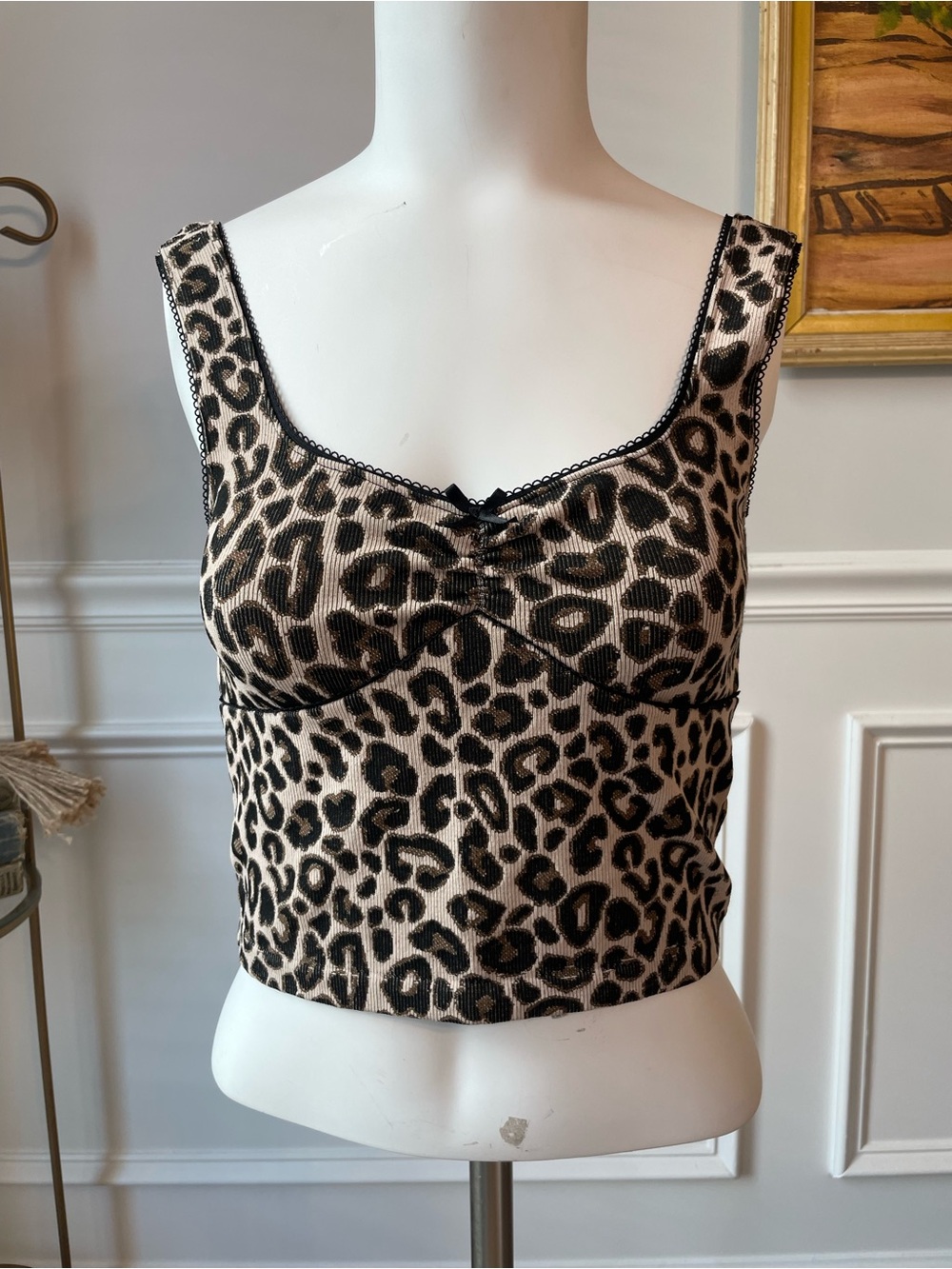 Leopard Print Stretchy Crop Top